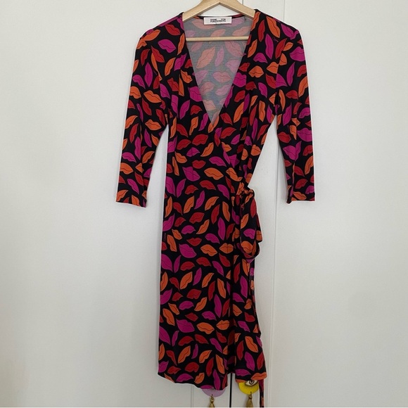 Diane Von Furstenberg Julian Silk Jersey Wrap Dress
in Midnight Kiss Multi - Picture 2 of 8
